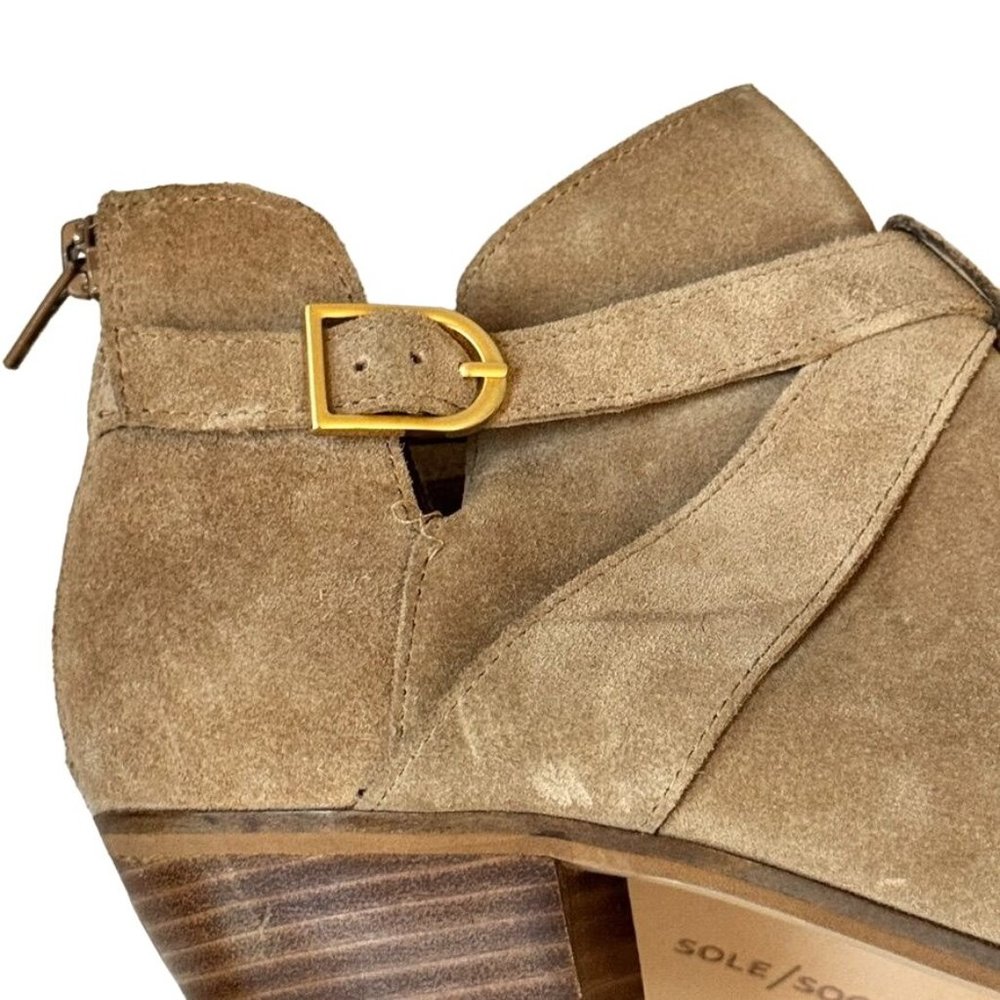 Sole Society Low Ankle Boot US 9.5M, EU 41 Beige Suede - Picture 6 of 13
